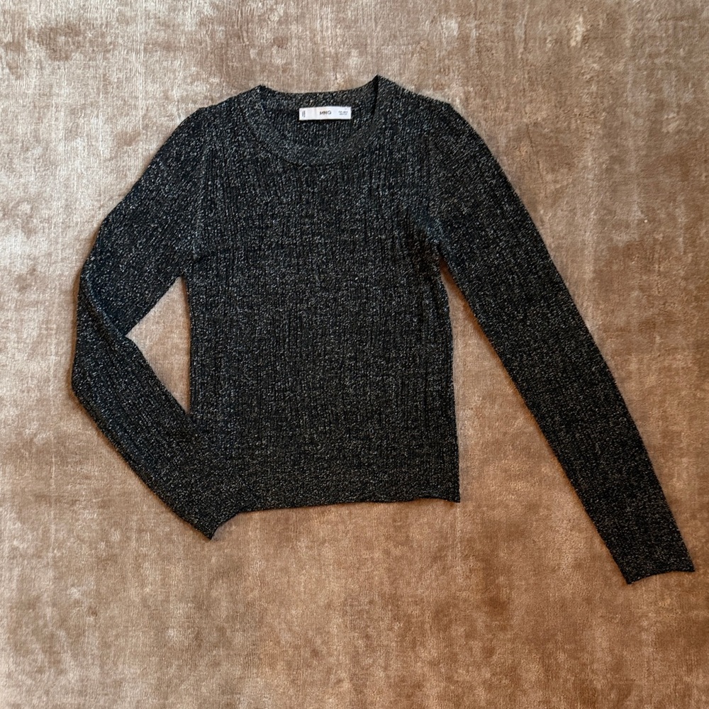 Mango Black Long Sleeve Top